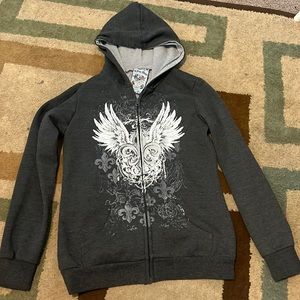 zip up sweater. Has been worn a couple times